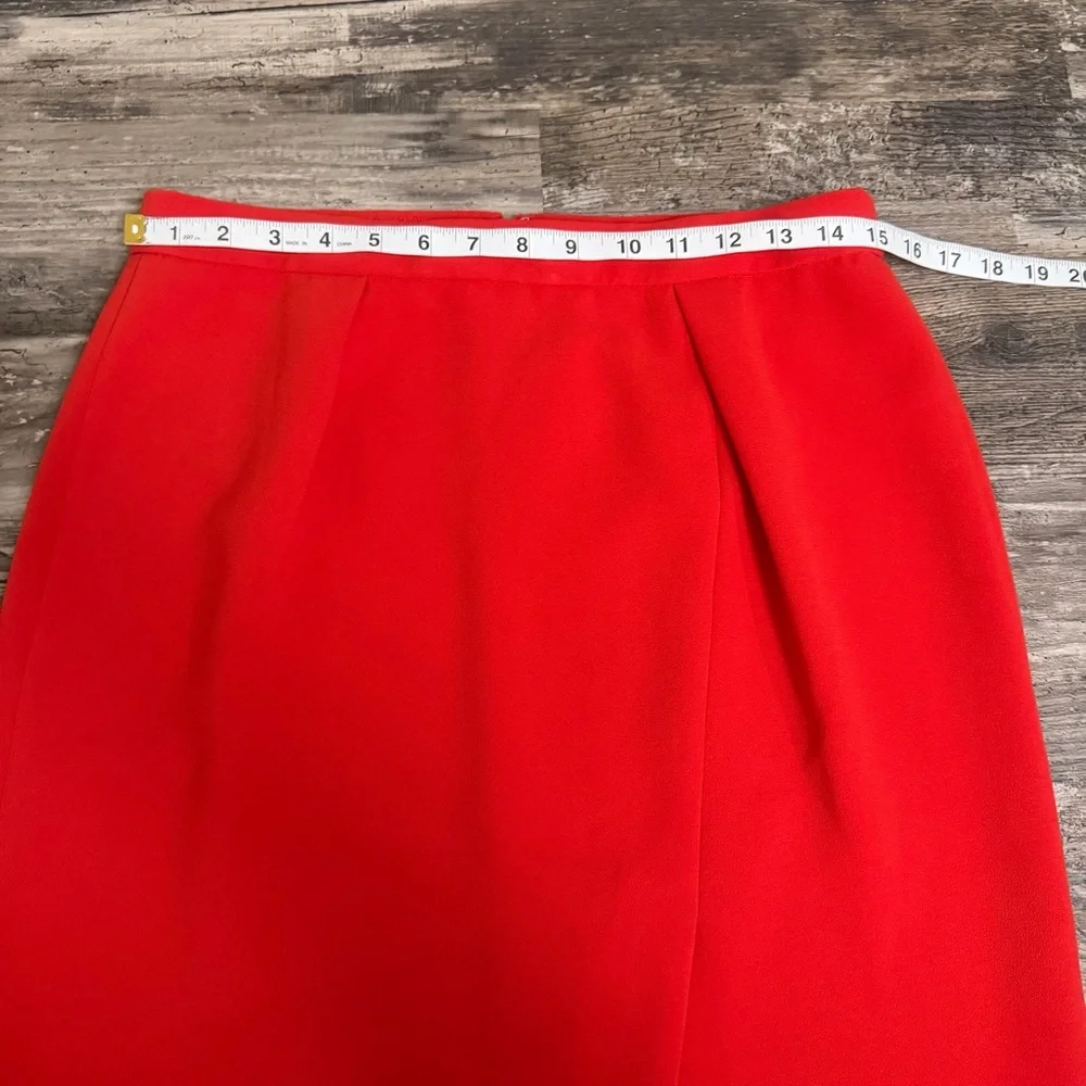 J. Crew Women’s Red Orange Front-Slit Skirt Size 6